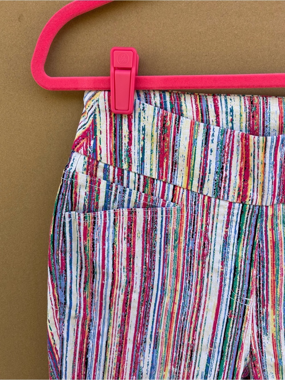 Westbounds Boho Eclectic Striped Pants Cropped Watercolor 6 Summer Vacation - Picture 6 of 8